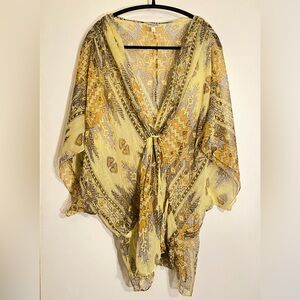 Yellow Patterned Women’s Swim Cover Up